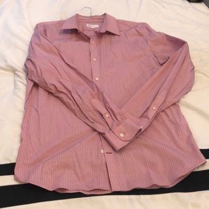 Gap slim fit pink button up sz L